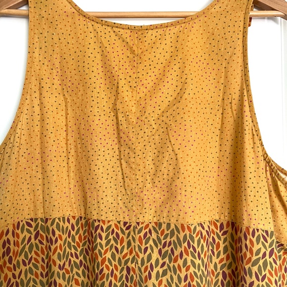 Gudrun Sjoden Organic Linen Cotton Sleeveless Patchwork Dress Mustard Yellow-L - Picture 4 of 9